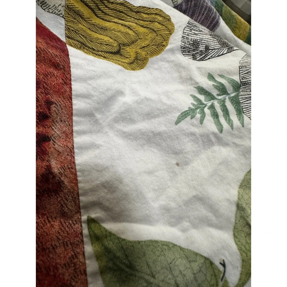 Pottery Barn Birds Butterflies Queen Full Duvet Cover Organic Cotton Botanical